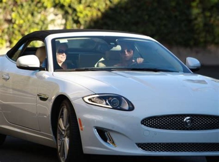 Britney Spears in her Jaguar