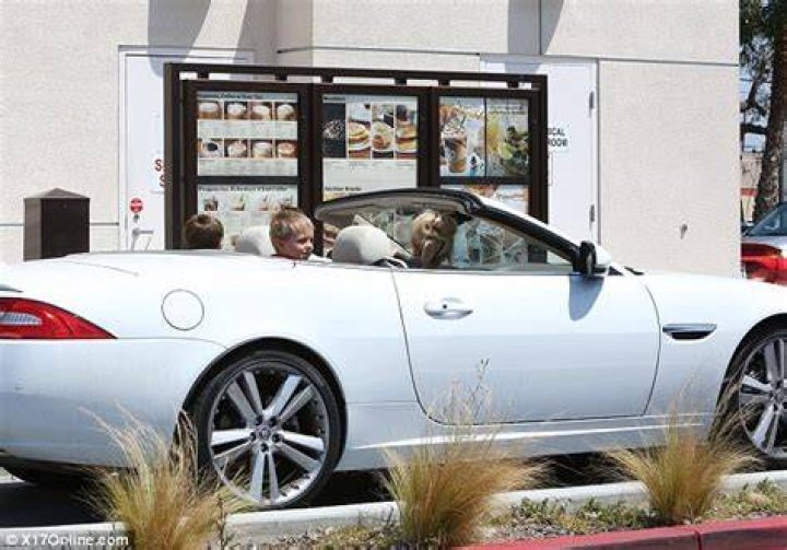 Britney Spears with her convertible