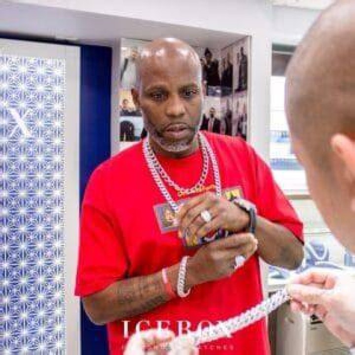 DMX trying out watch at the store