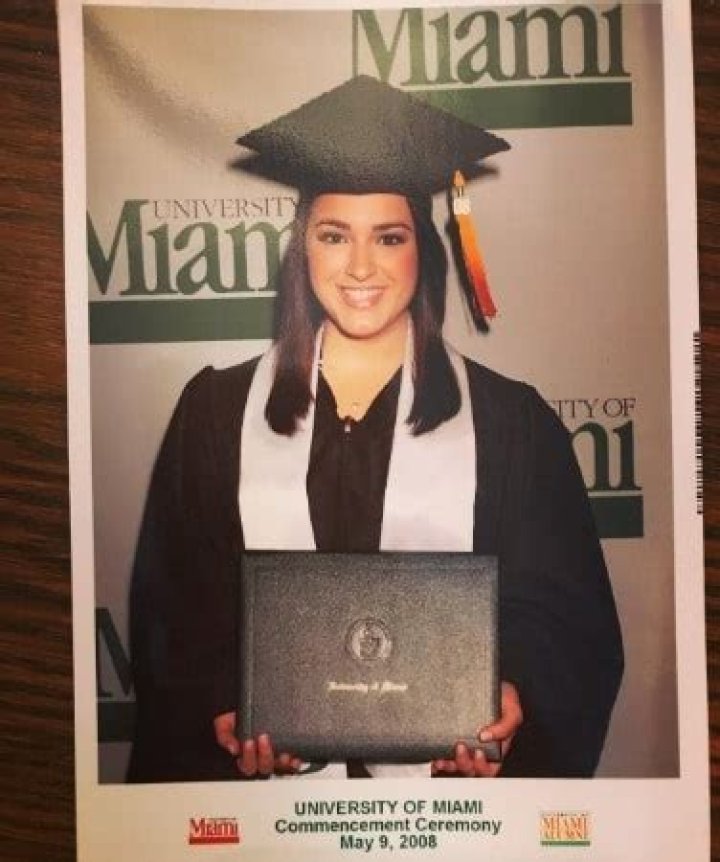 Liane with her Degree from Mami University.